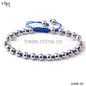 China Knotted Beads Jewellery Custom Engraved Logo Metal Beads Eco-Friendly Non Allergic Bracelet thumbnail-3