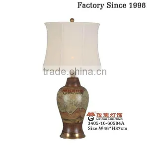 Traditional Ceramic Lamp in Coffee Colour thumbnail-3