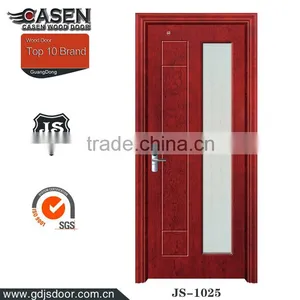 Color Customized Single Swing Door Glass Solid Wood Doors Polish Color in Guangzhou thumbnail-3
