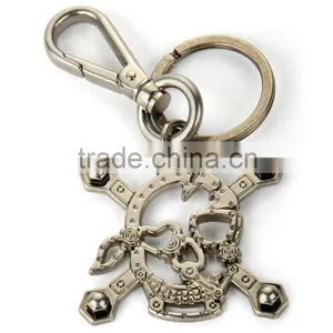 Custom Shaped Keychain Promotional High Quality Metal Skull 3d Keychain thumbnail-1