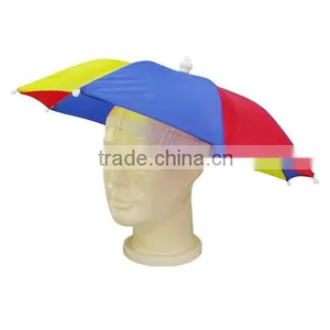 China Manufacturer 13 Inch Promotional Hat Umbrella, Head Umbrella, Hand Free Umbrella thumbnail-1