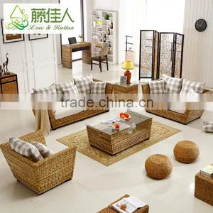 Vintage Leisure Style Real Rattan Wicker Living Room Sofa Furniture Set thumbnail-1