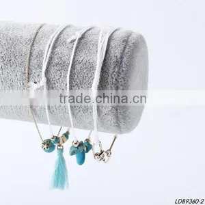 Delicate Rope Turquoise Pendant 4set Bracelet thumbnail-1