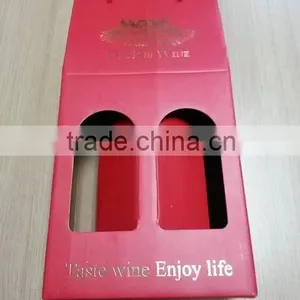 2016Customized Wholesale Elegant Hand Made Wine Paper Box for 2 Bottles thumbnail-3
