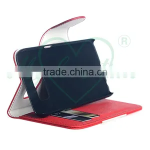 Red and White Patchwork Leather Wallet Case for Samsung Galaxy S7 thumbnail-3