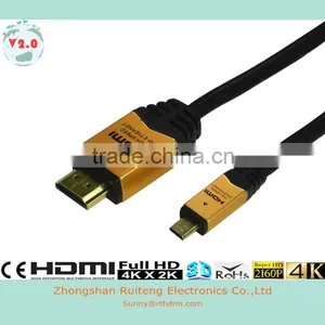 Low Price HDMI 19pin A Male to D Male Cable With Ethernet Support 3D and 4K thumbnail-1
