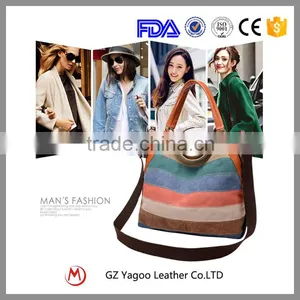 Customized High Quality Stripe Beach Canvas Tote Bag / Cross Body Hobo Bag Quality Choice Most Popular thumbnail-1