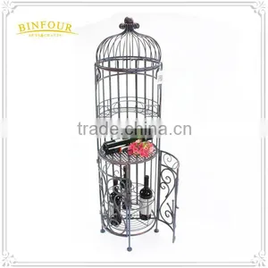 Birdcage Design Metal Wine Bottle Display Rack Wrought Iron Wine Rack thumbnail-2