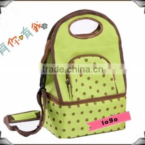 Green Two Compartments Cooler Bag Wholesale thumbnail-1