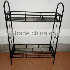 Plant Stand With Contemporary Tray Design and 2-Tier, Black thumbnail-3