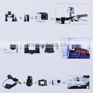 SJ4000 1080P Action Helmet DV 12MP 30m Diving Waterproof 2xBattery Sports Camera thumbnail-5