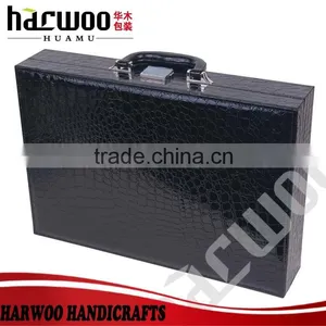 Custom Paper Red Wine Box,pu Leather Wine Box With Handle,6 Slots Black pu Wine Box With Handle Quality Choice thumbnail-1