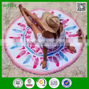 2016 China 150cm Diameter Custom Print Round Beach Mat thumbnail-1