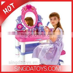 Girls Deluxe Makeup Dressing Table Set With Stool thumbnail-1