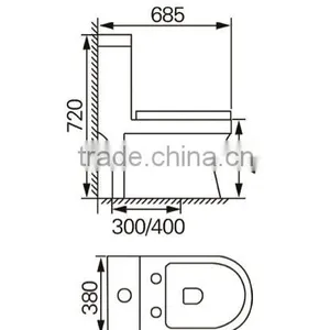 Modern Bathroom Dennis 2085 One Piece P Trap Chinese WC Toilet thumbnail-5
