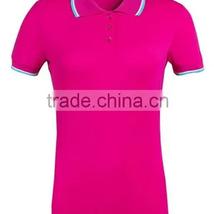 2015 Ladies Pure Cotton Polo Shirts With Quick Dry and Moisture Transfer Function. thumbnail-1
