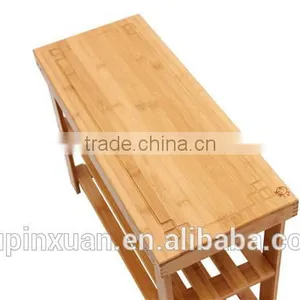 Portable Shoe Rack, Multi-Function Bamboo 3-tiers Storage Rack thumbnail-4