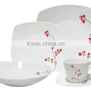20pcs Square Dinner Set / Square Porcelain Ceramic Dinner Set thumbnail-4