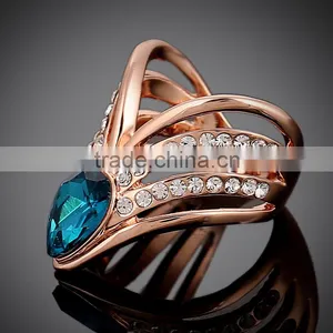 Alloy Crystal Fashion Design Custom Made Cheap Wedding Ring thumbnail-3