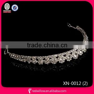 Classical USABride Silver Crystal Rhinestone Princess Tiara Crown Bridal Tiara thumbnail-1
