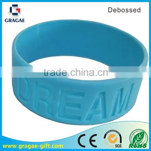 Custom Logo Silicone Bracelets, Debossed Silicone Wristband,1 Inch Wide Silicone Bracelets thumbnail-1