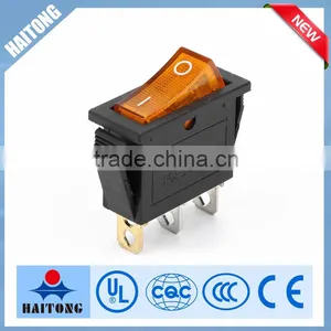 250V 3pin Yellow Lamp Electrical Rocker Switch I/O Switch With High Quality thumbnail-1