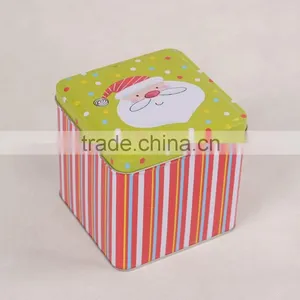 Lovely Design Square Shape Christmas Gift Empty Tin Holiday Tin Boxes for Wholesale Customized thumbnail-1