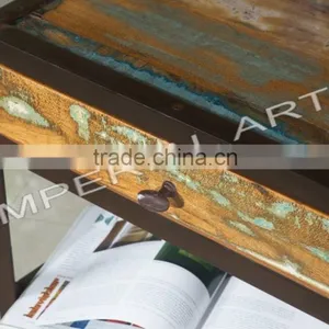 INDIAN IRON WOOD SIDE TABLE WITH 1 DRAWER, FOR HOME FURNITURE thumbnail-2