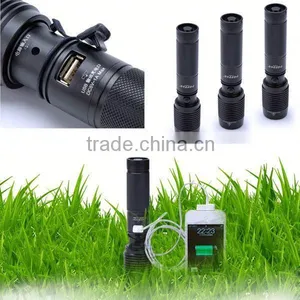 6618 IPhone 4s /5 Power Bank Charger USB Rechargeable High Power XML T6 Led Power Bank Flashlight thumbnail-3