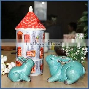 Porcelain Material Ceramic Craft Ceramic Rabbit Figurines thumbnail-1