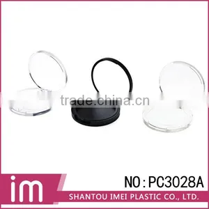 Round Transparent Plastic Makeup Case Powder Blush Containers thumbnail-3
