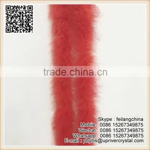 Artificial Select Good Quality Red Fluffy Feather Boa thumbnail-2