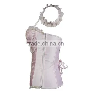 2015 Sexy Steel Boned Overbust Corset and BustiersTight Lacing Waist Trainer thumbnail-3