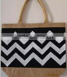 2016 CHEVRON JUTE SHOPPING BAG thumbnail-1