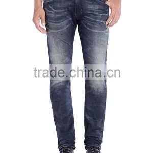 2015 Men Light Blue Stretch Denim Jeans/ Spell Check Slim Waist Skinny Pants For Men thumbnail-2