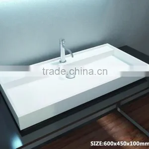 Sanitary Ware Bathroom Solid Surface Wash Hand Basins,Wall Hung Solid Surface Wash Basins, Stone Resin Wash Basin thumbnail-6