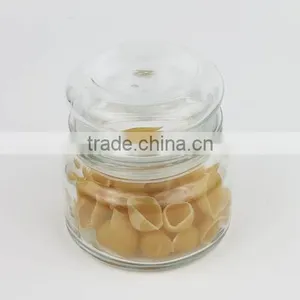 Round Clear Glass Candle Jar With Glass Lid thumbnail-6