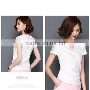 Coat Pure Color V-neck Top Half Sleeve Cultivate One's Morality thumbnail-1