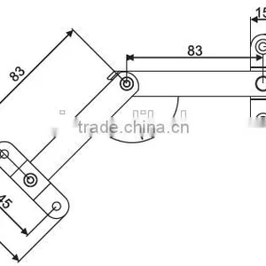 304SS Two Bar Safety Window Hinge/ Safety Window Stay PWS PUWEI Security Hinge for Aluminum Wooden PVC Window Friction Hinge thumbnail-2