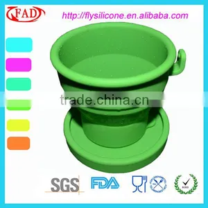 Folding Design Hot Selling Green Soft Silicone Tea Cups Wholesale thumbnail-1