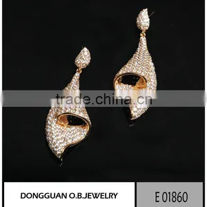Seoul Stone Jewelry Cubic Zirconia Earrings Gold and Rhodium Plated Cheap Earring thumbnail-6