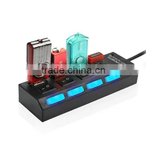 NEW Arrival High Speed USB Hub 4 Ports LED USB 2.0 Hub 480 Mbps Hub USB On/Off Switch For Computer Peripheral Accessorie thumbnail-4