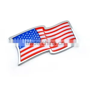 Plastic Chrome With Strong Adhesive Tape Car Flag Emblem thumbnail-2