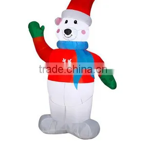 Christmas Decoration Inflatable White Bear With Led Light thumbnail-1