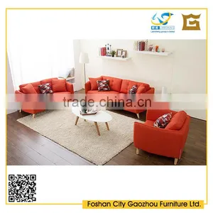 Classic Simple Design Nordic Style Wooden Sectional Sofa With Tufted Back Cushions for Home Furniture thumbnail-1