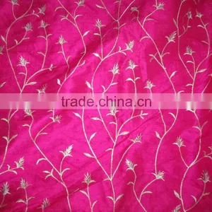FLOWER EMBRODARY SILK FABRIC thumbnail-1