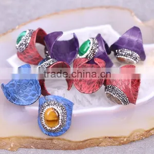 Fashion Agate Druzy Stone Ring, Tiger Eye, Amazon Gemstones Snakeskin Rings, Charm Jewelry Finger Druzy Rings thumbnail-6