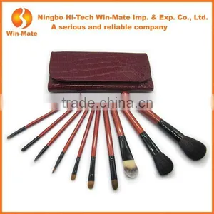 Hot Purple 10 Pcs Make Up Tools for Makeup Brushes With Bag thumbnail-1