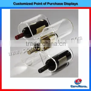 Hot Sale Fashion Acrylic Table Top 5 Bottles Wine Storage Rack thumbnail-1