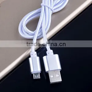 Nylon Woven USB Cable for V8 Micro Usb Data Cable for HTC Sony Xiaomi Smart Phone thumbnail-3
